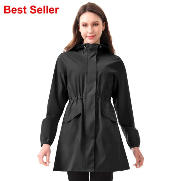 Waterproof Lightweight Packable Raincoat Hood Windbreaker for Outdoor Hiking
